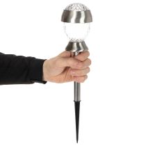 Itens Luminárias solares de jardim, globos de luz com estaca para fixação no solo, 36 cm, conjunto com 4 peças