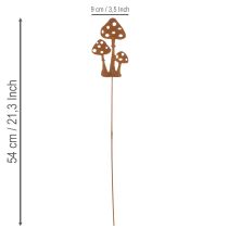 Itens Estaca de jardim em aço corten, estaca decorativa para planta de amanita muscaria, 15 cm, 6 peças