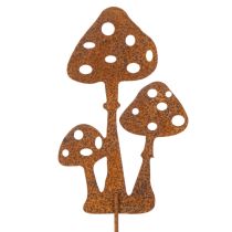 Itens Estaca de jardim em aço corten, estaca decorativa para planta de amanita muscaria, 15 cm, 6 peças