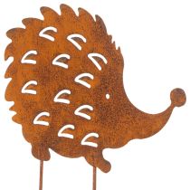 Itens Estaca de jardim decorativa com ouriço e pátina de ferrugem, 20 cm