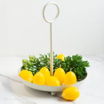 Itens Tigela decorativa de metal com alça para design moderno de sala de estar e decoração de mesa, 31 cm