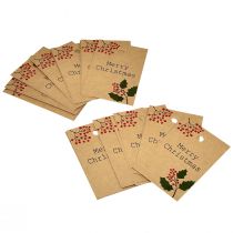 Itens Etiquetas para presentes Feliz Natal papel castanho natural 8,5×5,5cm 20 un