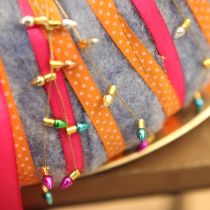 Itens Fita de presente decorativa pontilhada laranja 10mm 25m