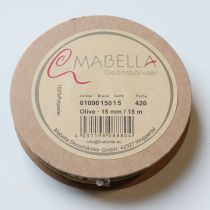 Itens Fita para presente com ramo de oliveira, com elegantes ramos e azeitonas, 1,5 cm, 15 m