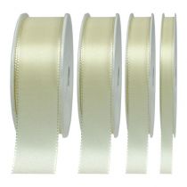 Fita de presente e decoração creme 50m