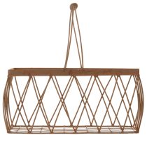 Itens Cesto de arame, metal, com aparência de ferrugem, 28x13,5x14cm, 2 peças
