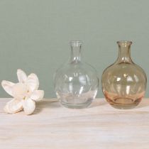 Itens Mini vaso de vidro âmbar e transparente, Ø7,5cm A11cm, conjunto com 4 peças