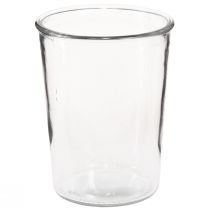 Itens Vaso de vidro cônico decorativo transparente Ø12cm Alt.15,5cm 2 unidades