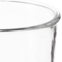 Itens Vaso de vidro cônico decorativo transparente Ø12cm Alt.15,5cm 2 unidades