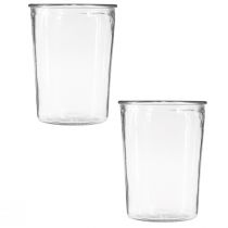 Itens Vaso de vidro cônico decorativo transparente Ø12cm Alt.15,5cm 2 unidades
