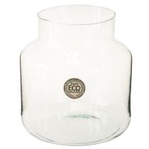 Itens Vaso de vidro redondo para flores grande 100% vidro reciclado H20 Ø17cm