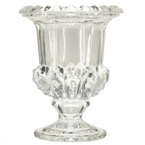 Itens Vaso de vidro vintage em design de xícara – transparente, 16x20 cm – decoração de mesa elegante
