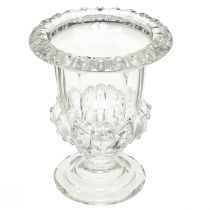 Itens Vaso de vidro vintage em design de xícara – transparente, 16x20 cm – decoração de mesa elegante