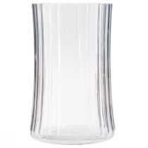Itens Vasos de vidro vasos decorativos decoração com ranhuras transparentes Ø12cm Alt.19cm 2 unidades