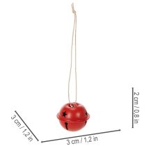 Itens Pingentes decorativos em forma de sino com motivo de estrela, 3 cm, 9 peças