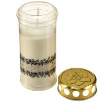 Itens Borda de vela grave ouro branco preto Ø7cm Alt.18cm 77h