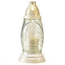 Itens Vaso de vidro com luz grave lanterna retrô grave ouro branco transparente Ø11cm Alt.26,5cm
