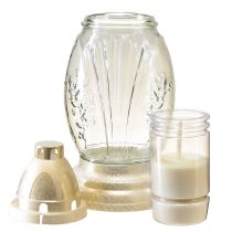 Itens Vaso de vidro com luz grave lanterna retrô grave ouro branco transparente Ø11cm Alt.26,5cm
