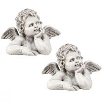 Itens Decoração de sepultura busto de anjo decoração de sepultura poliresina 16×10×11,5cm 2 un