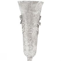Itens Vaso funerário cinza com motivo de rosa, 26 cm de altura, 2 peças