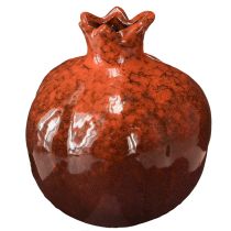 Itens Vaso decorativo romã cerâmica vermelho marrom Ø10,5cm H12cm