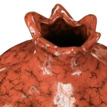 Itens Vaso decorativo romã cerâmica vermelho marrom Ø10,5cm H12cm