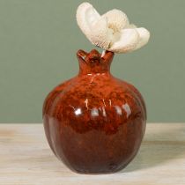 Itens Vaso decorativo romã cerâmica vermelho marrom Ø10,5cm H12cm