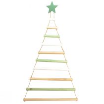 Itens Decoração suspensa árvore de natal estrela madeira Alt.59cm