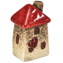 Itens Casa de cerâmica com janela de telhado vermelha e coração - 6 cm - Decoração idílica para casa e jardim - 6 peças