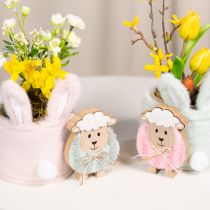 Itens Ovelhas decorativas de madeira, figuras fofas para decoração de primavera e Páscoa, enfeite de mesa, 11 cm, 6 peças