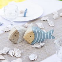 Itens Decoração de mesa de peixe em madeira suporte de peixe madeira 15×8cm 2 un
