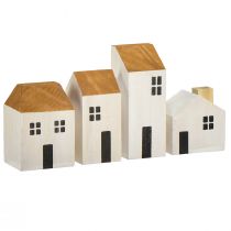 Itens Casas decorativas de madeira madeira branca marrom 4,5-8 cm 4 unidades
