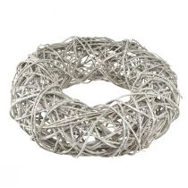 Itens Guirlanda de madeira guirlanda decorativa rattan branco natural Ø30cm Alt.9,5cm