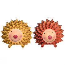 Itens Figura de madeira para decoração de ouriço outono laranja amarelo 8×7×6cm 4 peças