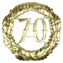 Aniversário número 70 em ouro Ø40cm
