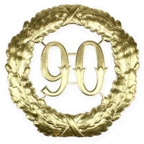 Aniversário número 90 em ouro Ø40cm