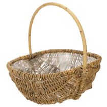 Itens Cesto para batatas 43/33/23cm com revestimento de alumínio, cor natural, conjunto de 3 unidades.