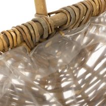 Itens Cesto para batatas 43/33/23cm com revestimento de alumínio, cor natural, conjunto de 3 unidades.