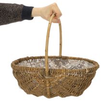 Itens Cesto para batatas 43/33/23cm com revestimento de alumínio, cor natural, conjunto de 3 unidades.