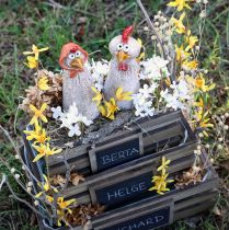 Itens Galinhas decorativas em cerâmica Galo e galinha da Páscoa Alt.20/22cm 2 un