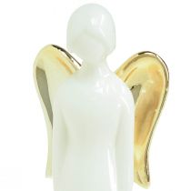 Itens Figuras de anjo anjo de cerâmica ouro branco 6 cm x 5 cm x 15 cm 2 unidades