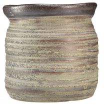 Itens Vaso de cerâmica decorativo vaso metálico cinza marrom 14×14cm
