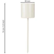 Itens Castiçal para velas cônicas grossas, metal, bege, 3,8 x 14 cm, 4 peças