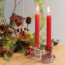 Itens Porta-velas cogumelo porta-velas vidro baga Ø6,5cm H7cm 2 unidades