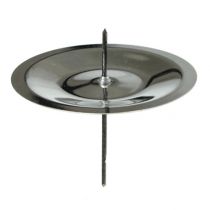 Itens Castiçal com espinho, prata 6 cm, 36 unidades