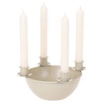 Itens Castiçal com 4 suportes, coroa do Advento moderna, bege, 15 cm