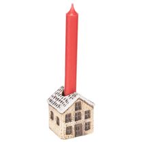 Itens Castiçal de cerâmica, casinha decorativa com neve para decoração de mesa, 7 cm, 2 peças