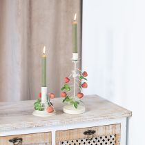 Itens Porta-velas metal morango decoração verão creme H13cm