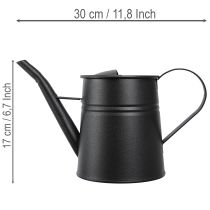 Itens Regador pequeno e elegante, em metal preto, 30x13x17cm, 1,7l, ideal para plantas, perfeito para decorar apartamentos e varandas.