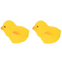 Itens Pintinhos de Páscoa em miniatura, com plumas amarelas e laranjas, 4,5 cm de altura, 18 peças.